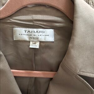 Tahari Tan Blazer Lightweight Suit Jacket size 14P